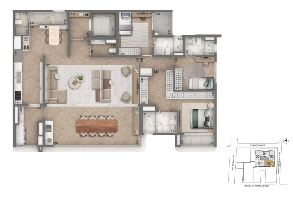 PLANTA 179M² OPÇÃO 2